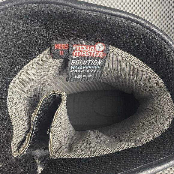 Tour Master Solution Waterproof Motorcycle Riding Boots Mens 11 Black Zipper - Picture 12 of 13